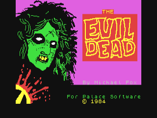 The Evil Dead title screen for Commodore 64